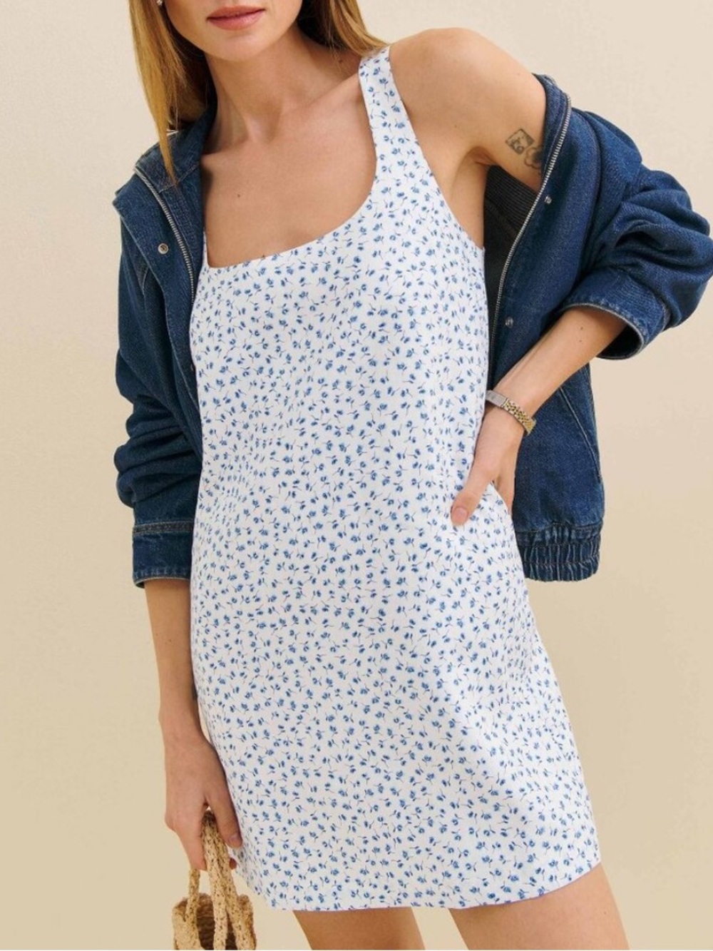 Reformation hamley linen dress